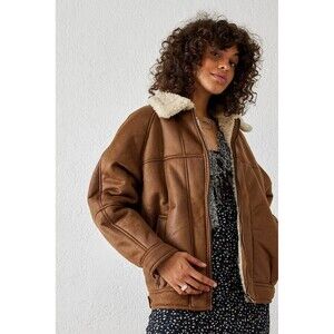 Bdg Urban Outfitters Harrington Faux Shearling Jacket Womens Size Large